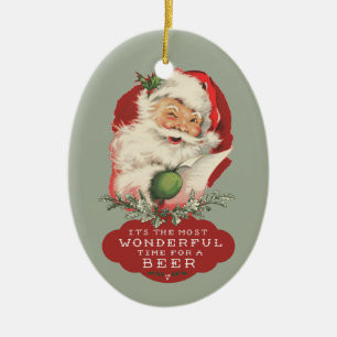 Ornamento De Cerâmica Tempo maravilhoso do Natal engraçado do papai noe