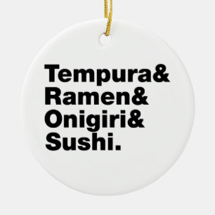 Ornamento De Cerâmica Tempura & Ramen & Onigiri & Sushi das Comidas japo