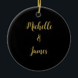 Ornamento De Cerâmica Tendência Profissional de Cores Pretas e Douradas<br><div class="desc">Representa-se com esta design moderna e elegante. Esse modelo pode ser personalizado para atender a todas as profissões profissionais.</div>