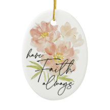 Tenha sempre Faith, flor de aquarela cristã