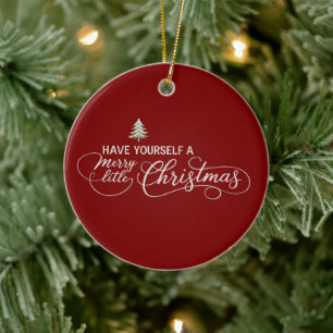 Ornamento De Cerâmica Tenha um Feliz Natal Aconchegante de Inverno