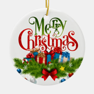 Ornamento De Cerâmica Tenha um pedido de "NATAL MERRY"