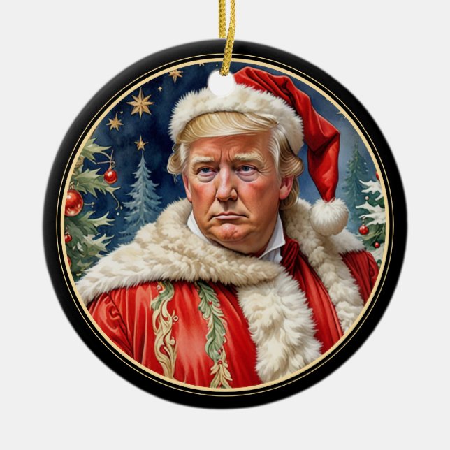 Ornamento De Cerâmica Tenham um Magnífico Trump de Natal MAGA (Frente)
