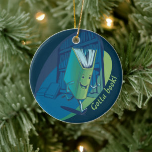 Ornamento De Cerâmica Tenho um livro