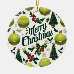 Ornamento De Cerâmica Tênis com tema de Natal para Jogador