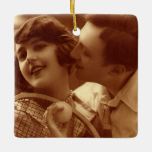 Ornamento De Cerâmica Tênis Esportivo Vintage, Amor e Romance