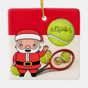 Ornamento De Cerâmica Tênis Natal com tênis e Papai Noel