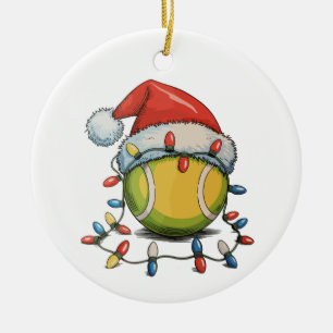 Ornamento De Cerâmica Tênis Natal Xmas Luz Santa Hat Esportes