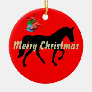 Ornamento De Cerâmica Tennessee Walking Horse Silhouette Felry Natal