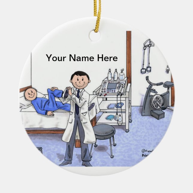 Ornamento De Cerâmica Terapêutica Física, Masculino - Barba Leve (Frente)