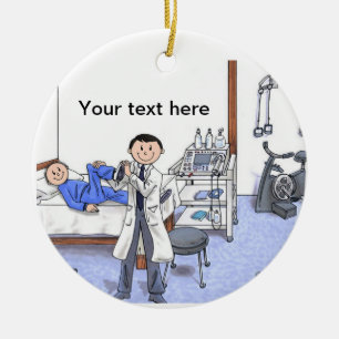 Ornamento De Cerâmica Terapêutica Física, Masculino - Cabelo Preto