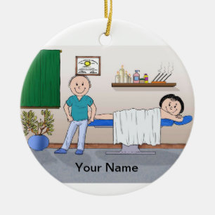 Ornamento De Cerâmica Terapia de Massagem - Homem, Cliente Feminina
