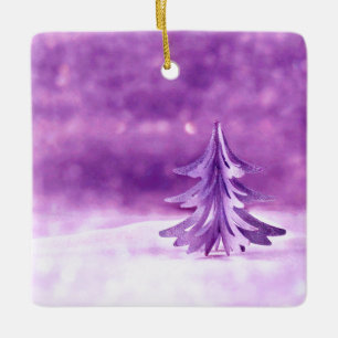 Ornamento De Cerâmica Terra das Maravilhas de Natal Roxo
