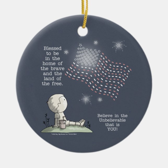 Ornamento De Cerâmica Terra dos livres (Frente)