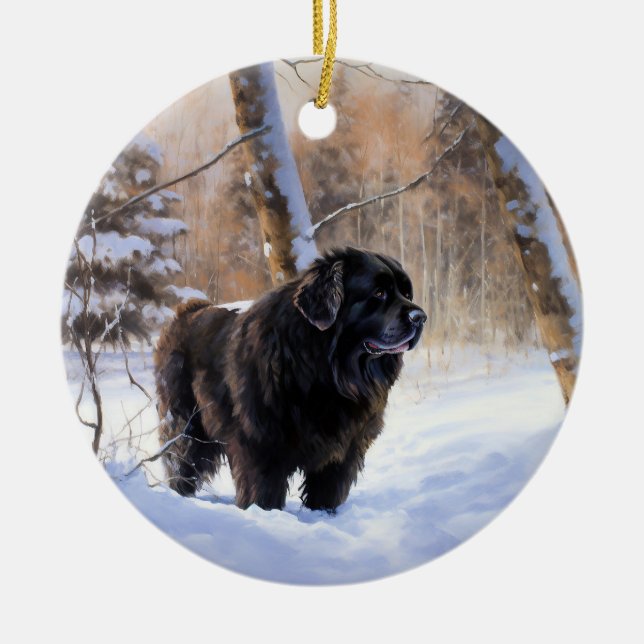 Ornamento De Cerâmica Terra Nova Deixa Nevar Natal (Frente)