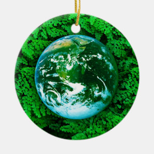 Ornamento De Cerâmica Terra Verde - consciência ecológica
