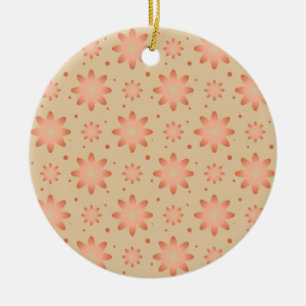 Ornamento De Cerâmica Terracotta laranja e areia bege delicada margarida