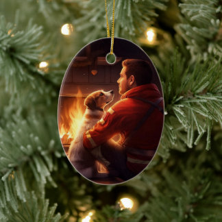 Ornamento De Cerâmica Terrier Jack Russell Bombeiro, Cachorrinho, Amante