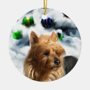 Ornamento De Cerâmica Terrier Natal australiano