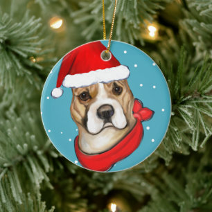 ORNAMENTO DE CERÂMICA TERRIER STAFFORDSHIRE AMERICANO