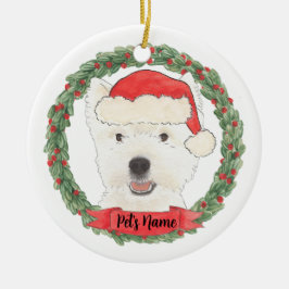 Ornamento De Cerâmica Terrier Terrier Oeste do Oeste do Oeste Ocidental