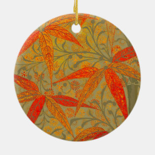 Ornamento De Cerâmica Terthy Bamboo Art Impressão Orange