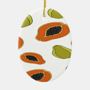 Ornamento De Cerâmica Teste padrão da fruta da papaia