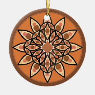Ornamento De Cerâmica Teste padrão da mandala no chocolate, no