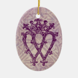 Ornamento De Cerâmica Teste padrão de nó celta roxo de Luckenbooth do