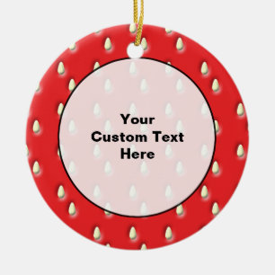 Ornamento De Cerâmica Teste padrão vermelho da morango