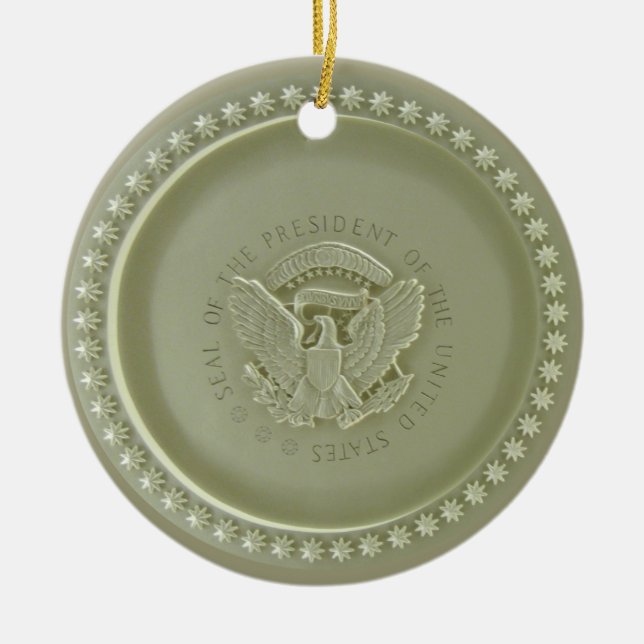 Ornamento De Cerâmica Teto oval do escritório, selo presidencial Ornamen (Frente)