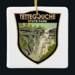 Ornamento De Cerâmica Tettegouche State Park Minnesota Vintage<br><div class="desc">Tettegouche State Park vetor trabalho de arte design. O parque contém seis lagos terrestres,  quatro cachoeiras e uma praia no lago Superior.</div>