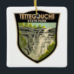 Ornamento De Cerâmica Tettegouche State Park Minnesota Vintage<br><div class="desc">Tettegouche State Park vetor trabalho de arte design. O parque contém seis lagos terrestres,  quatro cachoeiras e uma praia no lago Superior.</div>