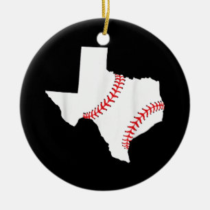 Ornamento De Cerâmica Texas Baseball State Engraçado no Texas