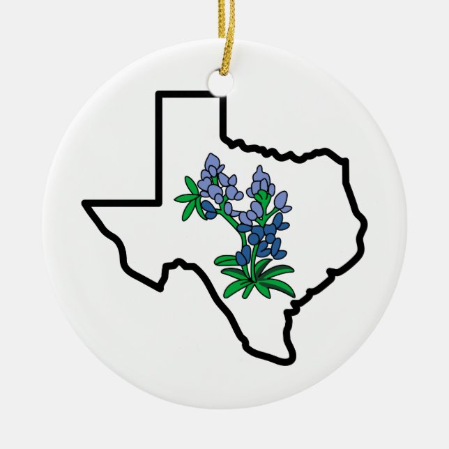 Ornamento De Cerâmica Texas Bluebonnets (Frente)