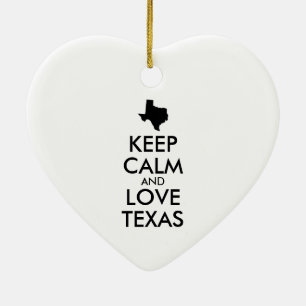 Ornamento De Cerâmica TEXAS DE AMOR E CALMA personalizáveis