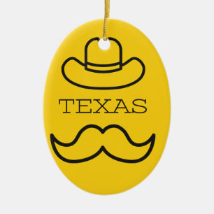 Ornamento De Cerâmica Texas em amarelo 2