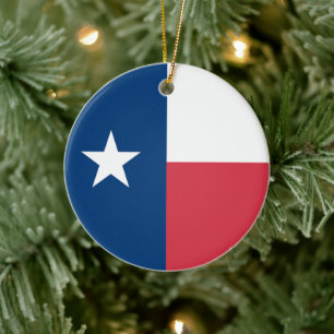 Ornamento De Cerâmica Texas Flag Ornament (frente e verso)