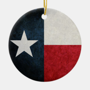 Ornamento De Cerâmica Texas Flag; Texan;