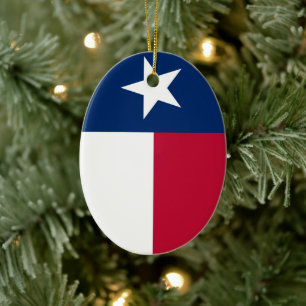 Ornamento De Cerâmica Texas Flag (vertical)