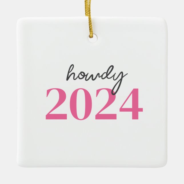 Ornamento De Cerâmica Texas Howdy (Frente)