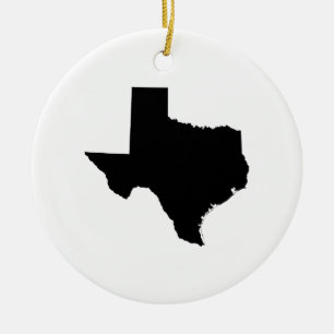 Ornamento De Cerâmica Texas preto e branco minimalista