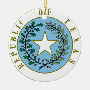 Ornamento De Cerâmica Texas (república da cor do selo de Texas)