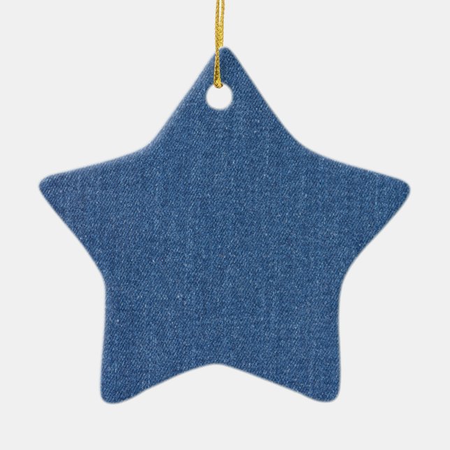 Ornamento De Cerâmica Têxtil original, azul, moda, jean denim (Frente)