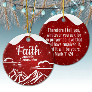 Ornamento De Cerâmica Texto Bíblico Motivacional Nevado Festivo ⛪️ 🎄