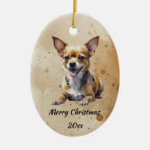 Texto com Data de Natal Chihuahua, Cão de Estimaçã