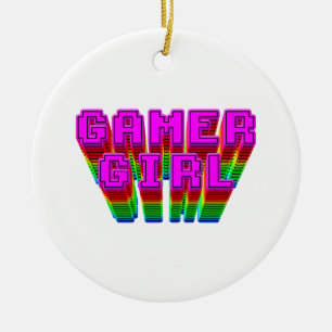 Ornamento De Cerâmica Texto da Gamer Girl