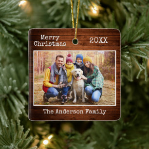 Ornamento De Cerâmica Texto da Máquina de Escritura Foto da Família de