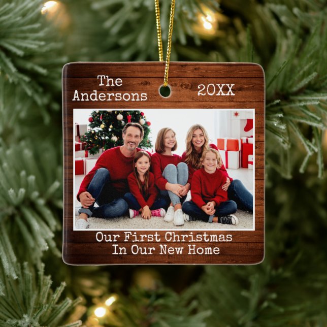 Ornamento De Cerâmica Texto da Máquina de Escritura Madeira Primeiro Nat (Árvore)