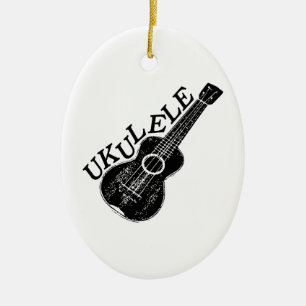 Ornamento De Cerâmica Texto E Imagem Do Ukulele